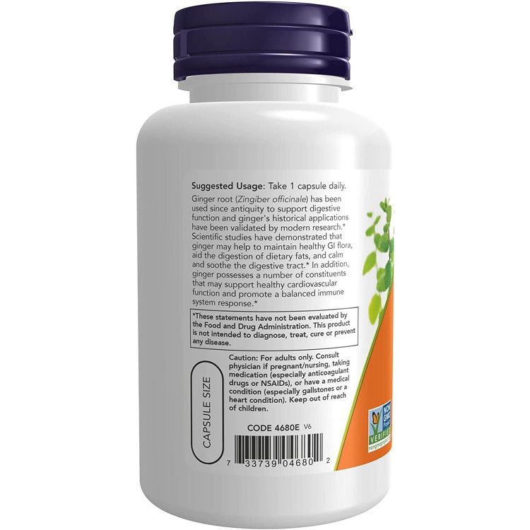 Ginger Root 550mg by Now Foods  -  100 Capsule, 3 of 3