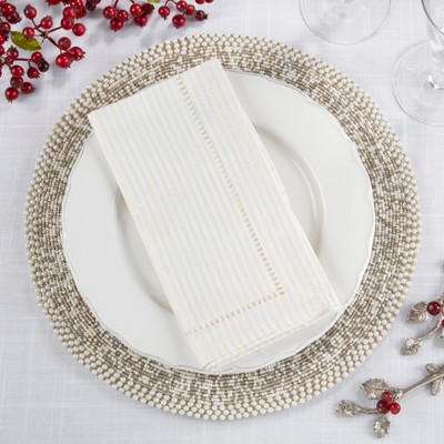 Linette Hemstitched Cotton Table Napkins Set of 12