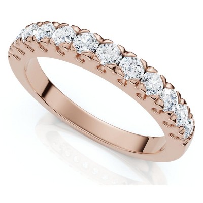 Pompeii3 1/2Ct Pave Diamond Wedding Anniversary Stackable Ring Gold Lab Created