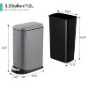 Trash Can, Stainless Steel Kitchen Trash Can 3.2 Gallon with Soft Close Lid & Foot Pedal - 2 of 4