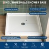 60x32 IN Left Drain Shower Pan, Single Threshold Base, Non-Slip Textured Surface, Lightweight ABS Shower Base, Easy Install, Includes Drain Kit - 2 of 4
