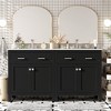 Whisen 30" Bathroom Storage Cabinet Bathroom Vanity with Ceramic Sink, Soft Close Doors, Adjustable Shelf and Flip Drawer - 2 of 4
