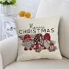 Lomsoe 1pc, Merry Gnome Decorative Throw Pillow Cover Square Red Gnomes Farmhouse Decor Christmas Cushion Pillow Case with Zipper for Sofa - 4 of 4