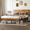FONTOI Queen Bed Frame Metal Platform Bed Frame Mattress Foundation with Headboard, Sturdy Beds, No Box Spring Needed, Brown, 82.3"* 60.5"*39.3" - 2 of 4