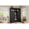 TIRAMISUBEST Hall Tree with Bench and 5 Storage Cubbies, Modern Entryway Storage Organizer Cabinet with 4 Doors, 5 Drawers and Adjustable Shelves - 4 of 4