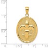 Black Bow Jewelry 14k Yellow Gold Fleur De Lis Oval Disc Pendant, 18 x 30mm - 4 of 4