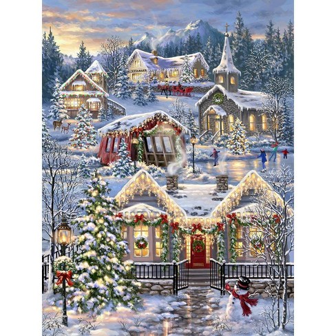 White Mountain 1000 Pc Puzzle Village Christmas Tree # 1287 
