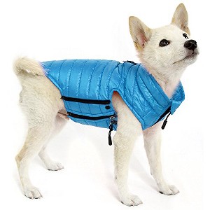 Gooby Water Resistant Puffer Vest with Side Zipper Closure for Small Dogs, Turquoise, Medium - 1 of 1