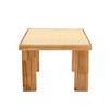 Vynxaria Modern rectangular rattan tabletop ,rubber wooden legs,rattan woven side table for small tables in living rooms,dining rooms, bedrooms - 4 of 4