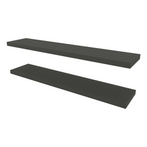 Vynxaria  47.3' Decorative Wall Shelf Set of 2 - Modern Floating Design - 1 of 4