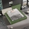 King Size Special-Shaped Upholstered Bed,Deep Button Tufting Bed with Padded Headboard, Bed with Storage in Rails and Footboard-Baofuwish - 3 of 4
