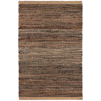 Home Conservatory Striped Handwoven Jute Area Rug