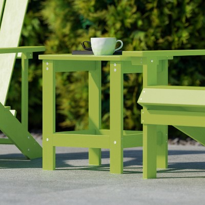 Lime Green Poly Resin Adirondack Side Table