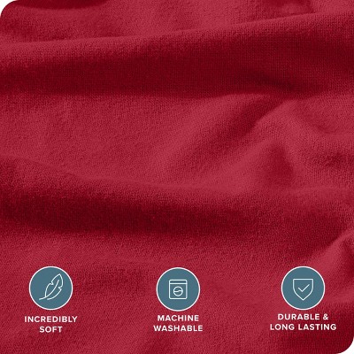Red Heavyweight Cotton Flannel King/California King Duvet Cover Set