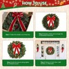 22 Inch Holiday Wreath with Lights Red Bow Pinecones Berries Artificial Indoor Outdoor Door Window Porch Decor - 3 of 4