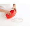 Microwave Popcorn Popper, Collapsible BPA-Free Silicone Popcorn Maker Bowl with Recipes (Red) - 3 of 4
