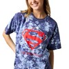 Superman Logo Metropolis Women’s Navy Mineral Wash Crew Neck Short Sleeve T-shirt - 2 of 4