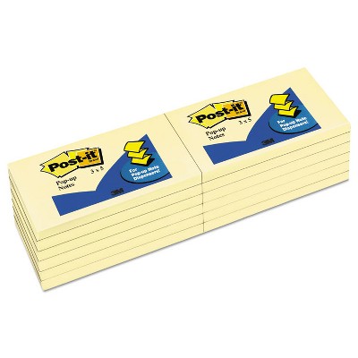 Post-it Original Canary Yellow Pop-Up Refill 3 x 5 12/Pack R350YW