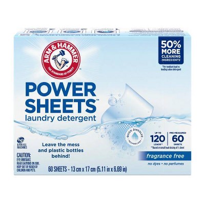 Arm & Hammer Laundry Detergent Sheets - Fragrance Free - 60ct