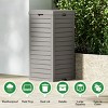SEVOBAL 31 Gallon Outdoor Trash Can Garbage Can with Lid Waterproof Resin Garbage Patio Waste Bin Garden Backyard Deck, Beige, 16.1"*16.26"*33.86" - 3 of 4