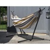 The Hamptons Collection 110” Grey and Gold Striped Brazilian Style Hammock with a Steel Hammock Stand - 4 of 4