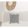 HomeRoots 20" X 20" Light Gray Micro Chip Gray And White 100% Cotton Chevron Zippered Pillow - 2 of 4