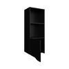 GlasFlength Decorative Storage Cabinets Accent Storage Cabinet Pima Wall Cabinet Wall Storage Shelf With 1 Door for Room, Black, 13.4"*16.1"*43.3" - 4 of 4