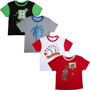 Bioworld 4-Pack Youth Boy's Crew Neck Short Sleeve Tees - 1 of 4
