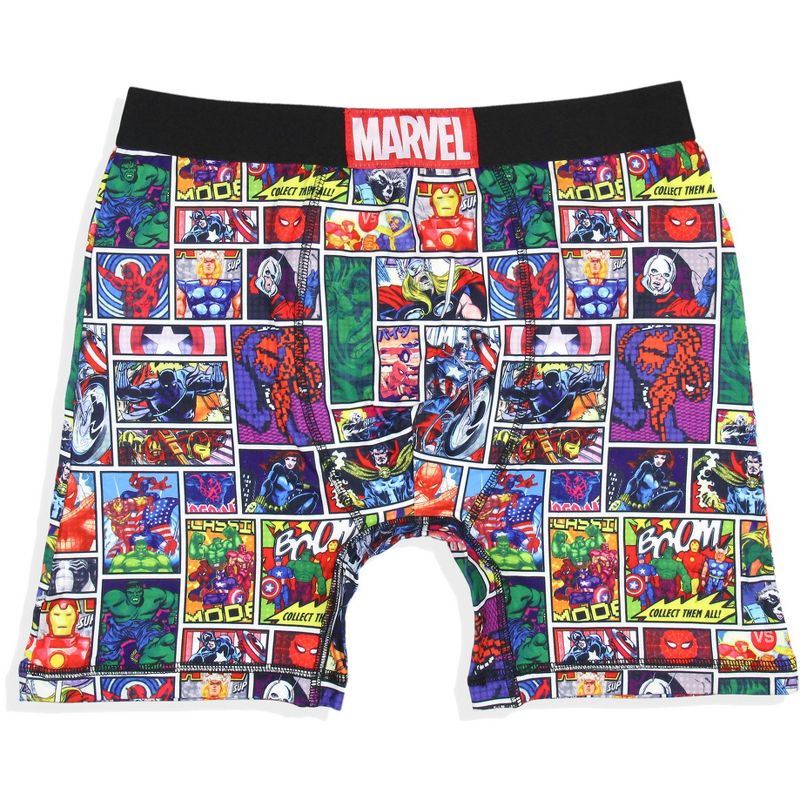 Marvel Mens' 2 Pack Vintage Superhero Comic Boxers Underwear Boxer Briefs Multicolored, 4 of 5