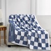 Snuggle Sac Super Soft Reversible Throw Blanket,Lightweight Textured Striped Throw,Checkered Style - 2 of 4