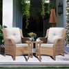 POCASSY 3 Piece Patio Furniture Set, All Weather Wicker Accent Lounge Club Patio Chairs with Side Table for Porch Balcony - 2 of 4