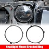 Unique Bargains Round Headlight Mounting Bracket Ring for Jeep Wrangler JK 07-17 Black 7" 1 Pair - 2 of 4