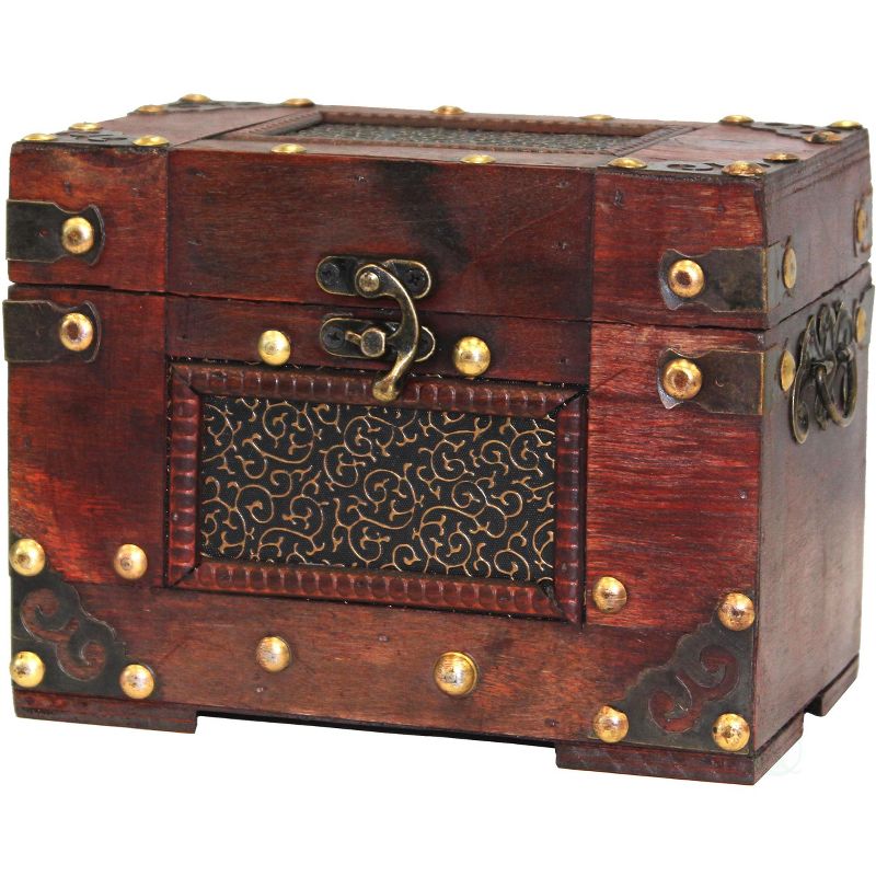 Vintiquewise "Rustic Studded Index/Recipe Card Box with Antiqued Latch, 4 x 6 Cards", 3 of 6