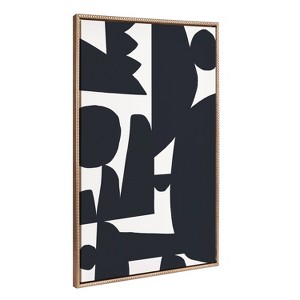 28"x38" Sylvie Beaded Quiet Jungle I Framed Canvas by Kelly Knaga Gold: Kate & Laurel Decor, Modern Abstract Art - 1 of 4