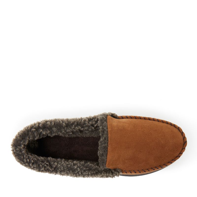 Dearfoams Men's Eli Microsuede Moccasin Slipper with Whipstitch, 4 of 5