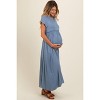 Pinkblush Blue Ruffle Trim Maternity Maxi Dress - 3 of 4