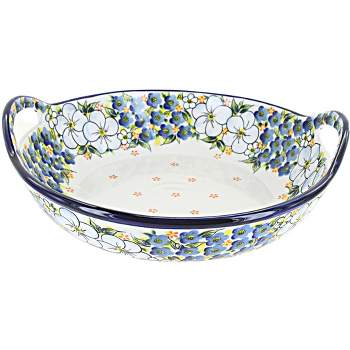 Blue Rose Polish Pottery 333 Millena Serving Bowl with Handles