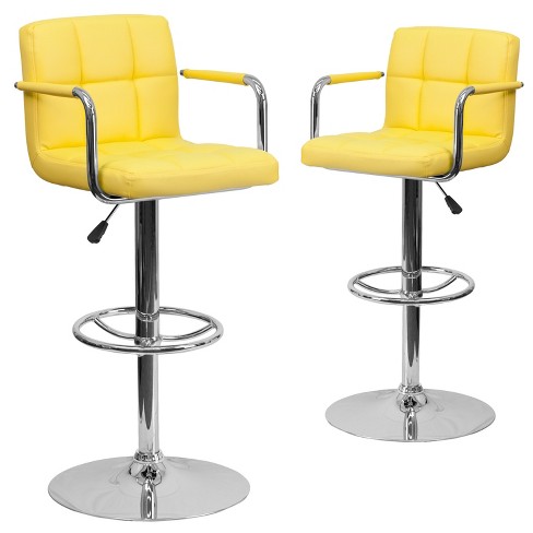 Yellow adjustable on sale bar stools