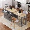 Kitchen Island with Extendable Table and 4-Door Cabinet, Rolling Cart with 2 Drawers and Spice Rack, MDF Frame Kitchen Island-Coolbibila - 2 of 4