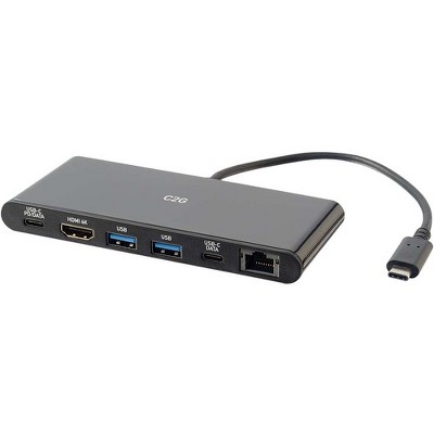 C2G USB C Dock with 4K HDMI, Ethernet, USB and Power Delivery up to 60W - with HDMI, Ethernet, USB and Power Delivery