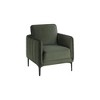 Velvet Upholstered Accent Chair with Vertical Channel Tufting, Plush Cushion and Metal Legs - 2 of 4