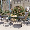 Outdoor Conversation Set, Patio Conversation Sets With 2 Rattan Chairs With Cushion And A Glass Round Table-Cuddlewood - 2 of 4