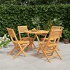 vidaXL 5 Piece Patio Dining Set, Solid Teak Wood, Foldable and Comfortable - Outdoor Dining Furniture for Patio or Deck Use - 2 of 4