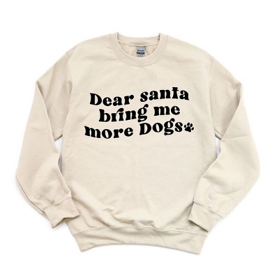 Simply Sage Market Women's Graphic Sweatshirt Dear Santa Bring Me More Dogs Wavy
