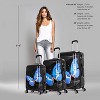 InUSA Checked Butterfly Print Lightweight Hardside Spinner 3pc Suitcase Set - Black - 2 of 4