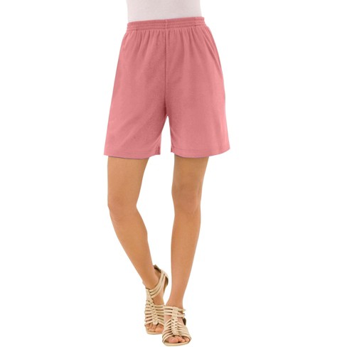 Roaman's Women's Plus Size Petite Soft Knit Short - M, Pink