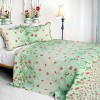 Slickblue 3PC Cotton Vermicelli-Quilted Patchwork Quilt Set, Full/Queen Size with 2 Shams, 12 Patterns - 2 of 4