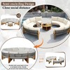12-Seater Outdoor Acacia Wood Round Sectional Sofa Set with Coffee Table - 2 of 4