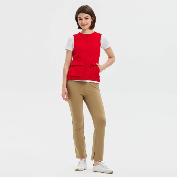 Pantalones acampanados con abertura para mujer - A New Day™ Caqui 3