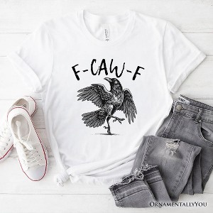 F-CAW-F Gothic Raven T-Shirt, Snarky Halloween Tee for Sassy Goths and Crow Lovers| OrnamentallyYou - 1 of 4